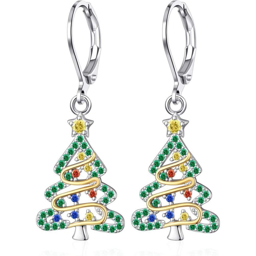 Women Christmas Tree Dangle Earrings Holiday Xmas Jewelry Gifts
